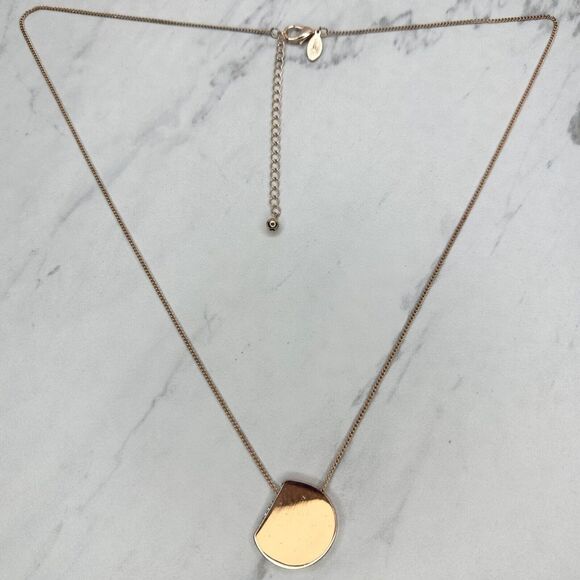 Chico's Rose Gold Tone Chain Link Rhinestone Pendant Necklace ✨ - Picture 1 of 9